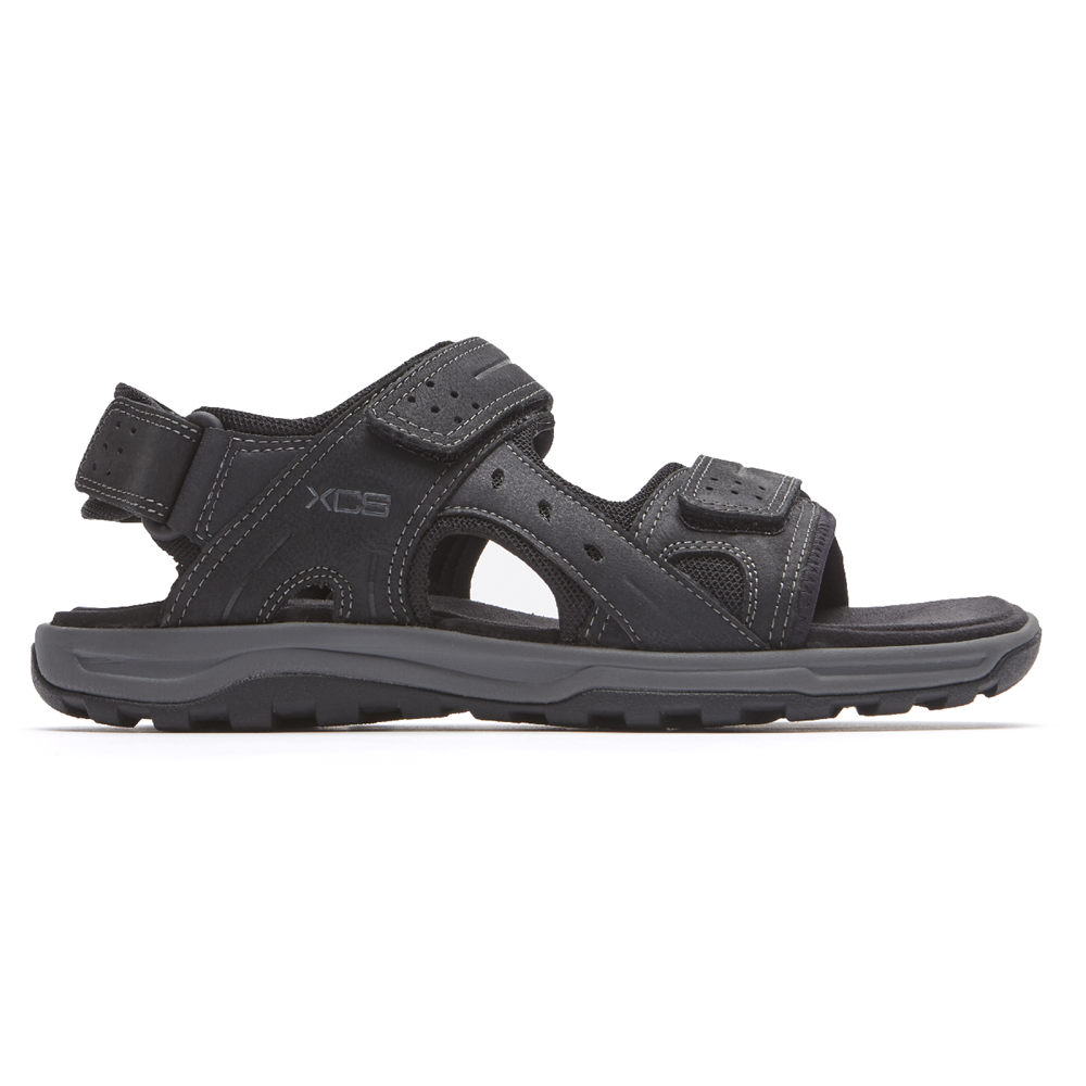 Rockport Sandals For Mens Black - Trail Technique Adjustable Velcro - BC0679134